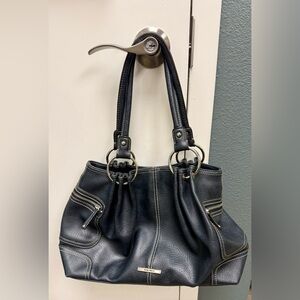Nine West Black Shoulder Bag with Silver Accents